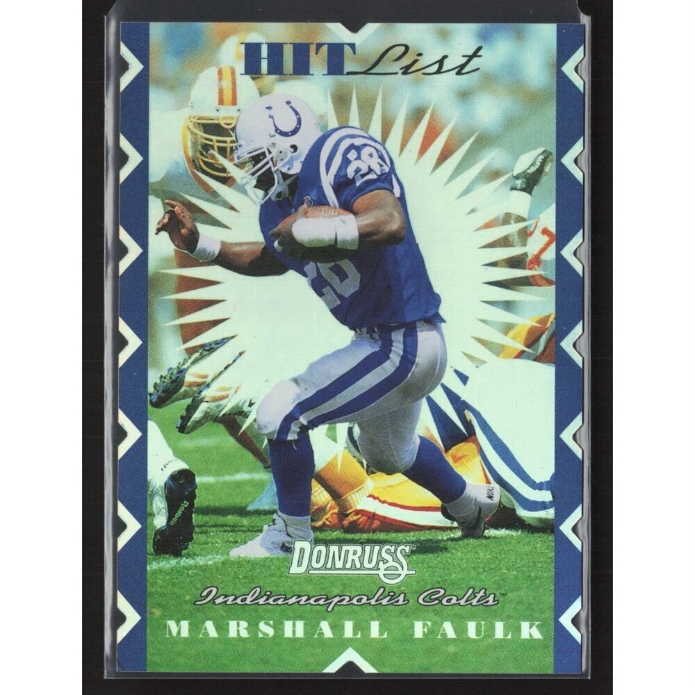 1996 Donruss Hit List #13 Marshall Faulk Indianapolis Colts #/10000